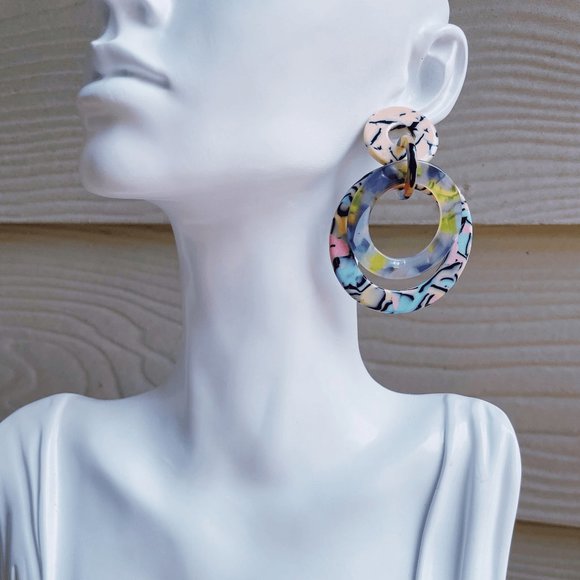 Lele Sadoughi Banded Hoop Earrings - Picture 3 of 4